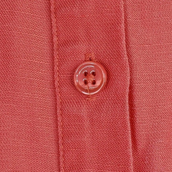 Soft Surroundings Ballard Blouse Top Linen Blend Sunset Coral Womens Large - Picture 8 of 10